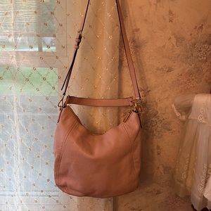 MICHAEL KORS FULTON LARGE BLOSSOM PINK LEATHER CONVERTIBLE SHOULDER BAG